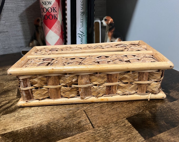 Wicker | bamboo | boho | Tissue Box Cover | Natural color