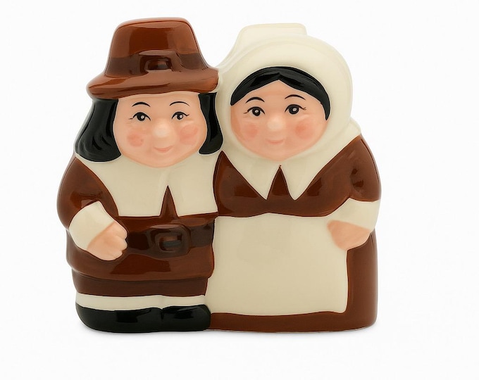 Napkin Holder Ceramic | Publix The Pilgrims Thanksgiving Hand Painted | Kitchen Decor Table Setting Holiday Home Decor Decorative Accents