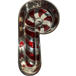 Candy Cane Dish | Vintage Godinger Silver-Plated Christmas | Candy Dish Holiday Hostess Party Gifts for Her | Serving Decorative Accents