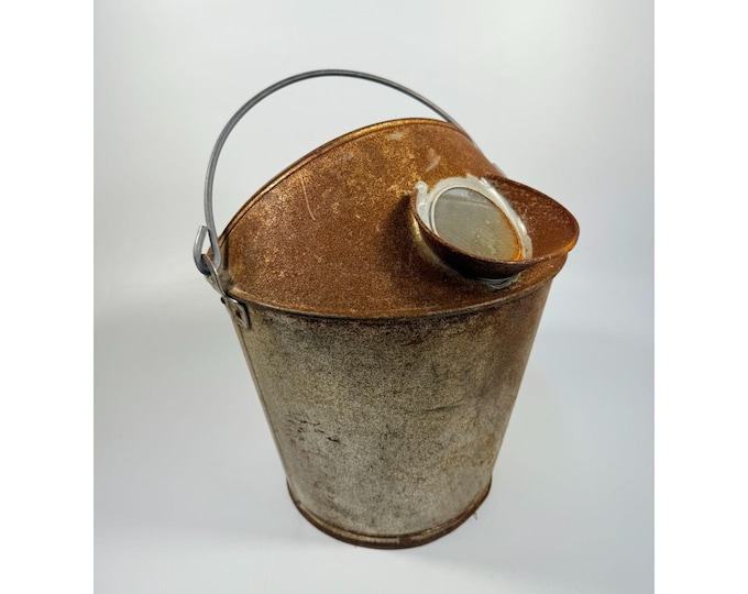 Milk Bucket W/ Screen Spout - 3-4 Gallon Vintage Farmhouse Primitive Country Cottage Granny Core Home Porch Decor Rusty Flower Planter