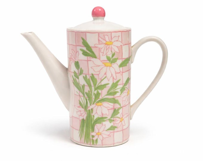 Mini Tea Pot Franci Villa Vanilla Daisies Taste Setter Vintage Palm Beach Regency Mid Mod Porcelain Ceramic Childrens Size Party