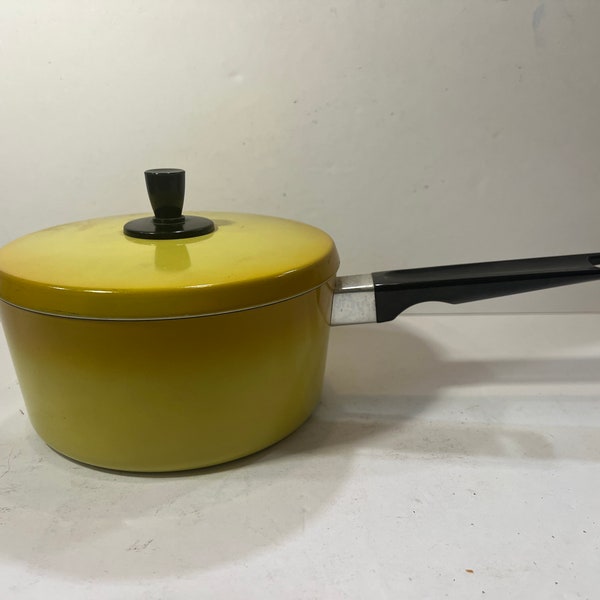 millésime | Aluminium | Kitchen Delight vintage MCM 2 Qt pot couvert | Casserole | Récolter de l'or