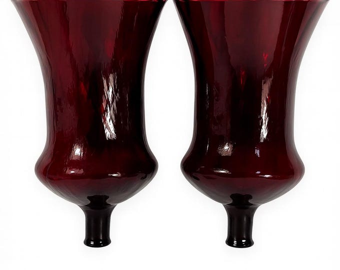 Peg Votive Cup Candleholder Sconce | Pair Set Vintage Red Homco Honeycomb | Home Decor Decorative Accents Home Interiors Candle Holder