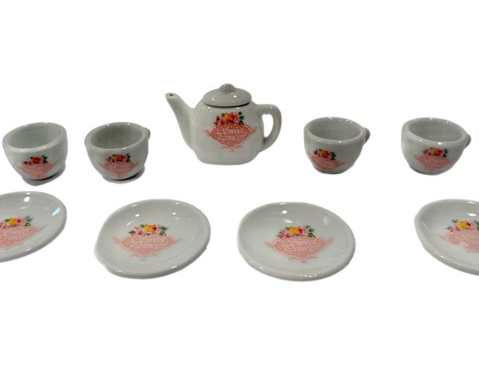 Miniature Mini China Tea Set | Porcelain ceramic | Children Toys Birthday Gift | Sweet Princess | Tea Party pot |  pretend play