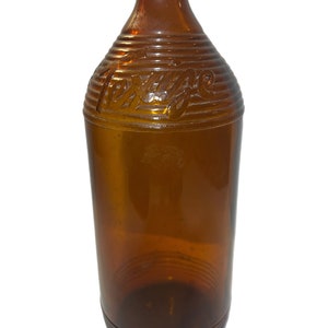 Antique | Vintage | Glass | Texize Amber 10 inch bottle