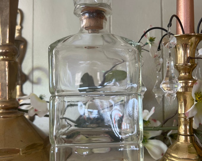 Vintage Seagram & Sons Whiskey Empty Glass Bottle Decanter Seagrams 7 Canada
