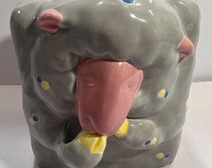 Vintage | Fitz and Floyd tissue ceramic box cover lamb nursery | child room 1985 | Signed Grey