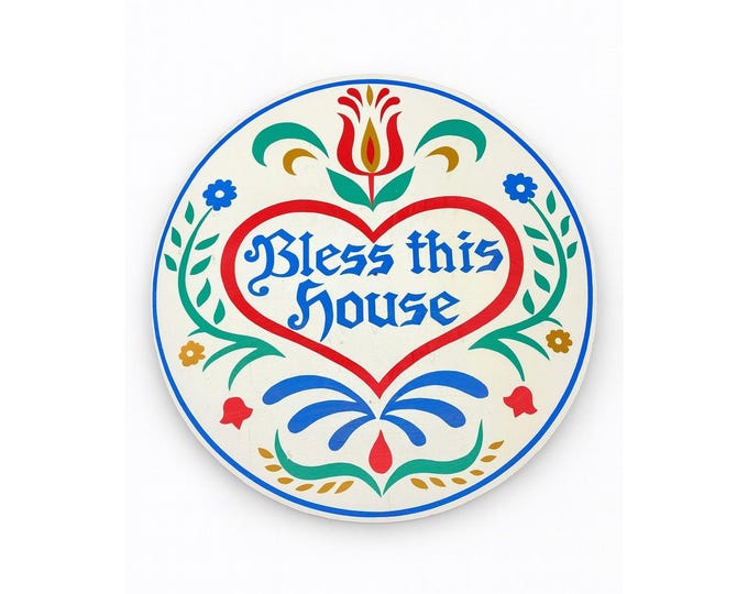 Pennsylvania Dutch Amish Hex Sign LARGE  -Bless This House - Contestoga Crafts | Jacob Zook Barn Wall Hanging Farmhouse Vintage Masonite