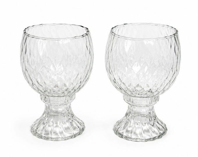 Candle Holders Peg Votive Homco Home Interiors with base Vintage DIamond Optic Home Table Decor Clear Class Wedding Decorative