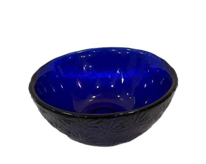 Vintage | Blenko Handcraft Starburst 6" Bowl | Joel Myers Retro Atomic | Cobalt Blue 2005 Artist Signed | Collector Art Glass | Hand Blown