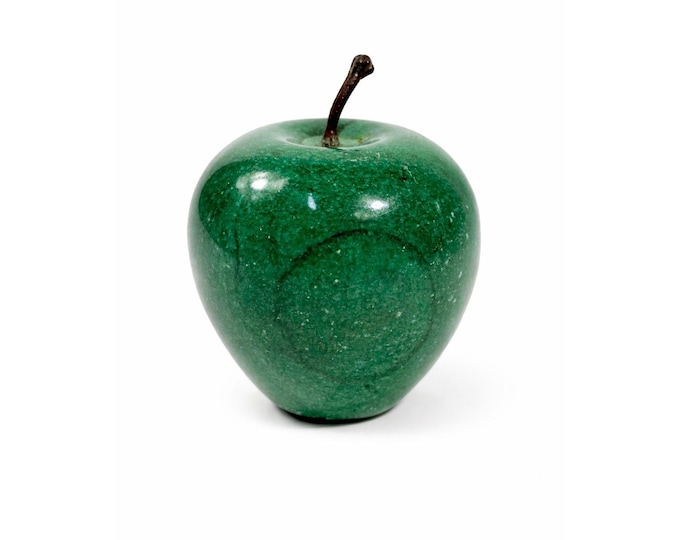 Paperweight Marble Apple Green Fruit Paper weight Polished Solid Natural Stone Realistic Stem Teacher Gift Office Home Kitchen Decor