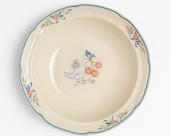 Marmalade Plate International Rimmed Cereal Bowl| Vintage Stoneware Dishes | Replacement China | Granny Grandma Cottage Core | Blue Ribbon