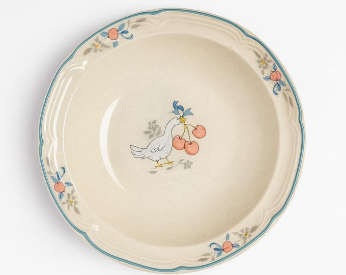 Marmalade Plate International Rimmed Cereal Bowl| Vintage Stoneware Dishes | Replacement China | Granny Grandma Cottage Core | Blue Ribbon