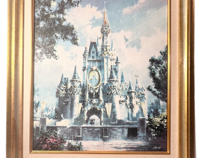 Disney | Commemorative | Oil Painting | Framed Greg Pro | Happiest Celebration on Earth | Cinderella Castle