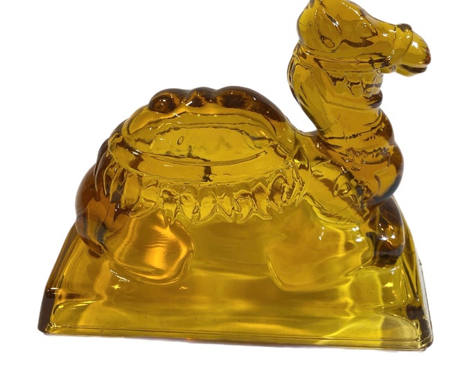 LE Smith Shriners Amber Glass Camel Figurine Bookend