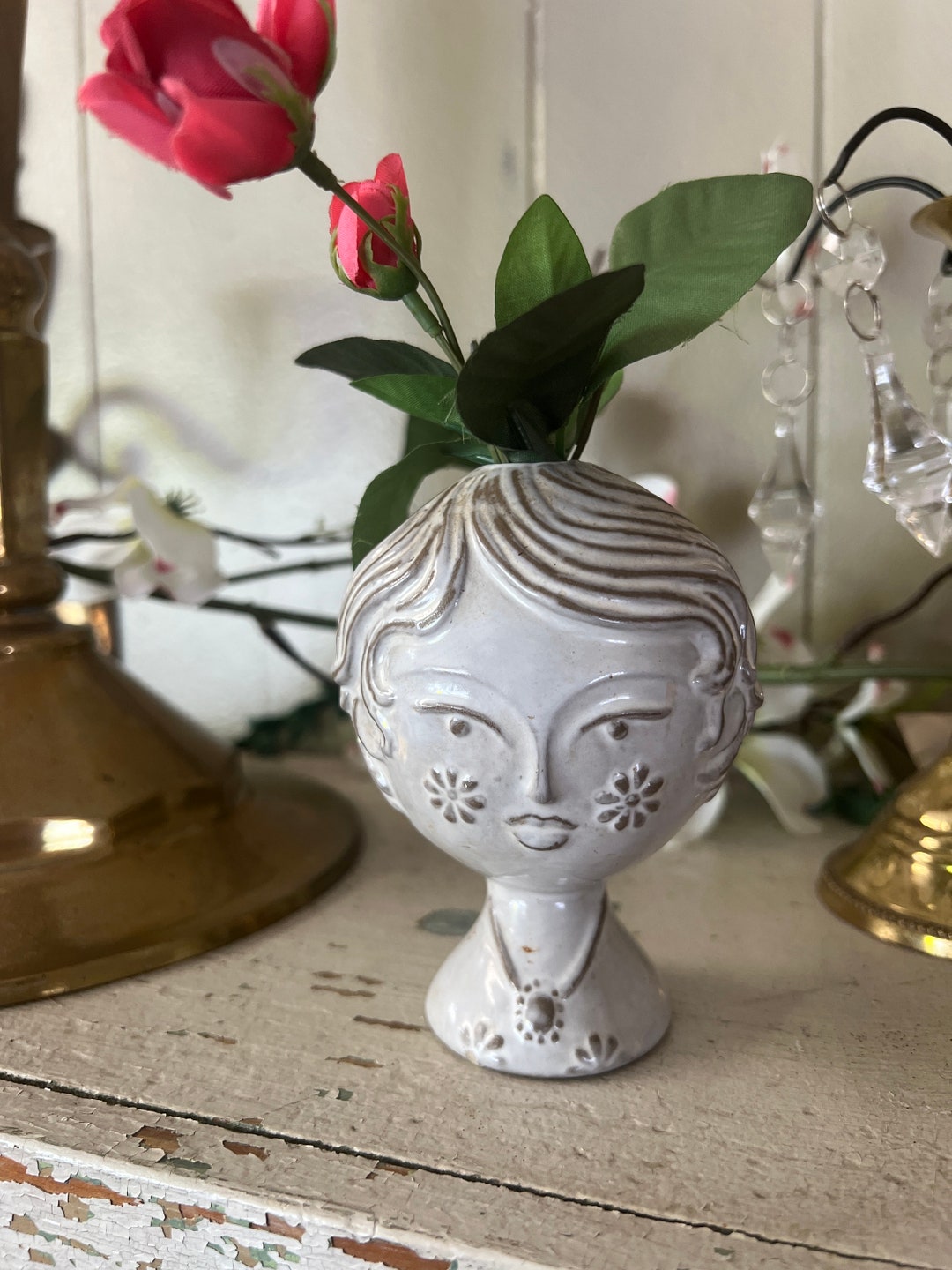 Jonathan Adler Utopia 2 Sided Pottery Head Vase 4 Etsy UK