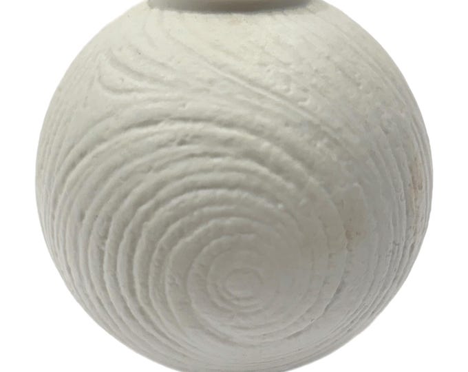 Vintage | Rosenthal Studio Line | Op Art Modernist | Matte white bisque porcelain | Swirl Globular |  Designer Martin Freyer 1960s/1970s MCM