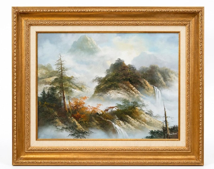 Oil Painting Moutains Oils of The Smokies Mei Shuen Gold Framed