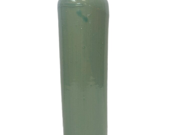 Vintage | James Beam stamped | Pottery stoneware liquor bottle | Teal turquiose | Barware | Vase | Kitchenware | Farmhouse Granny core