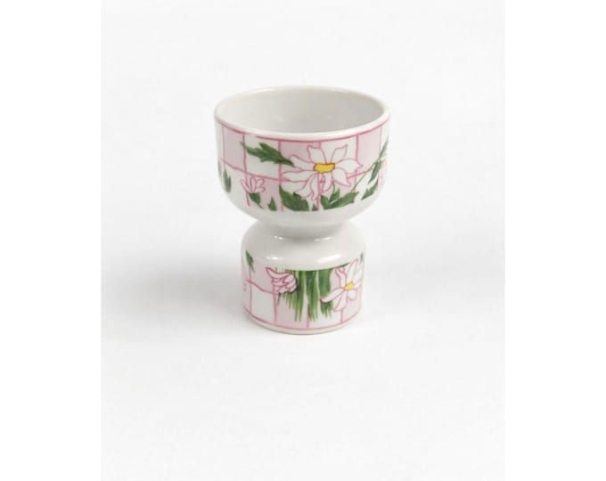 Egg Cup Franci Villa Vanilla Daisies Taste Setter Vintage Palm Beach Regency Mid Mod Porcelain Ceramic Childrens Size Tea Party