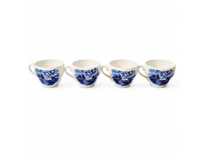 Transferware Tea Cup Enoch Wedgwood Countryside”Teacup -Blue and White Dishware – Made in England Replacement China Traditional
