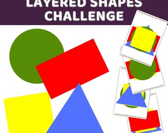 Montessori Stacking Game: Geometric Shapes STEM Puzzle (Printable)