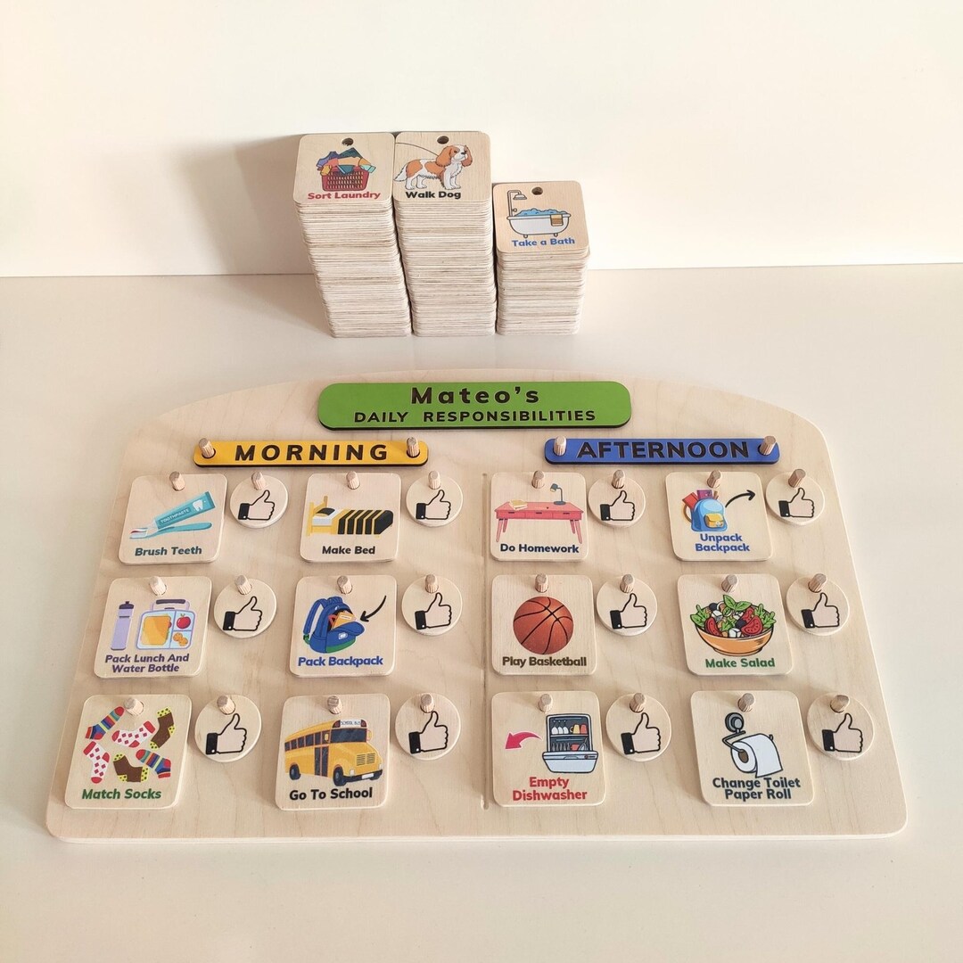 Tableau des routines en bois pour enfants Agenda personnalisé pour ...
