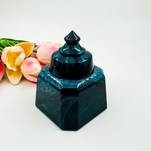 Bernsteinfarbene Tintenflasche - Schönes Farbwechsel Blau, Perfekt für Kalligraphie-Enthusiasten, durchdachtes Geschenk für Kreative