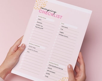 Edytowalna, drukowana lista kontrolna kempingu