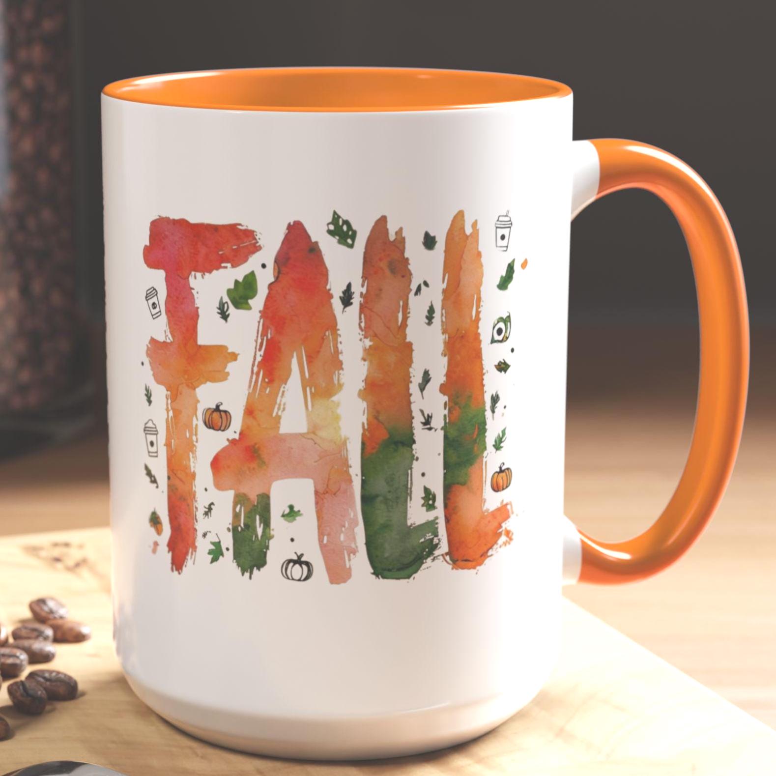 4 Seasons Watercolor Vibes Mugs Set, Colorful Ceramic Coffee