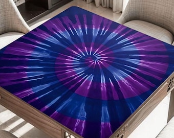 Purple Tye Dye Mahjong Table Mat, Custom Game Night Accessory,  Mahjongg Mat with Storage Bag, Custom Tile Game Gift for Players or Hosts