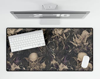 Goblincore Desk Mat | Dark Fantasy Gaming Mouse Pad | Gothic Workspace Mat | Cottagecore Office & Gaming Decor