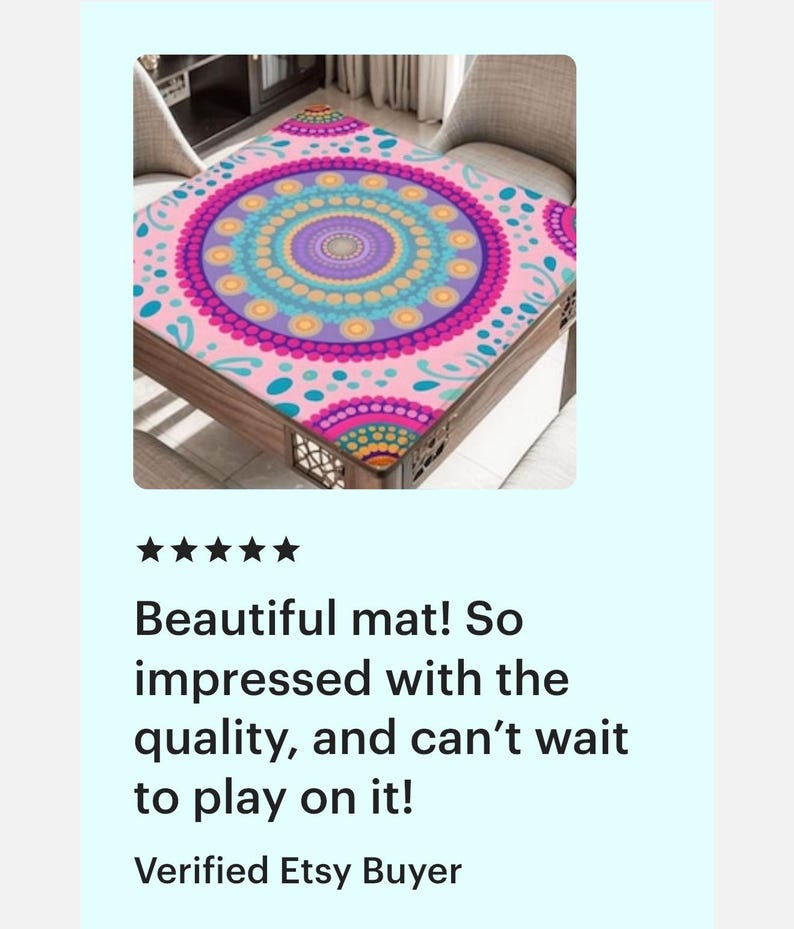 Tapete de Mahjong Boho Brillante, Accesorio Personalizado para Noches de Juego, Tapete de Mahjong con Bolsa de Almacenamiento, Regalo de Juego de Fichas Personalizado para Jugadores o Anfitriones imagen 8