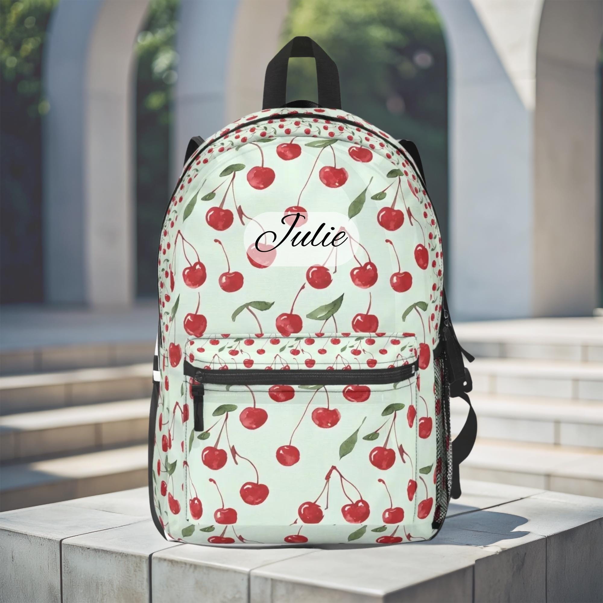 Marc Jacobs - Quilted Cherry Backpack/Book bag - Cherries. Great condition!! Novelty Cherries Backpack | Eco-Friendly, Water-Repellent  main image 3