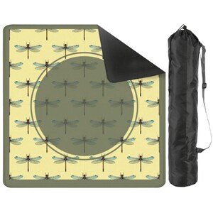 Dragonflies on Sage Green Mahjong Table Mat, Custom Game Night Accessory, Mahjongg Mat with Storage Bag, Custom Tile Game Gift image 2
