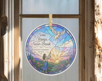 Pet Memorial Suncatcher, Custom Dog or Cat Memorial Ornament, Personalized Rainbow Bridge Gift, Sympathy Window Hanging