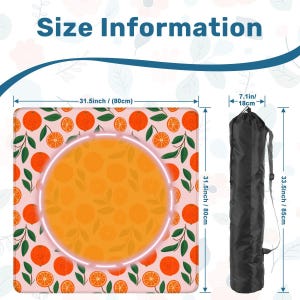 Oranges with Leaves Mahjong Table Mat, Custom Game Night Accessory, Mahjongg Mat with Storage Bag, Custom Tile Game Gift for Players image 5