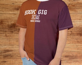 House Divided Half & Half Tshirt, College Rivalry Fan T-shirt, Tailgate Game Day Outfit