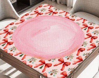Coquette Bow Christmas Mahjong Mat, Custom Game Night Accessory,  Mahjongg Mat with Storage Bag, Custom Tile Game Gift for Players or Hosts