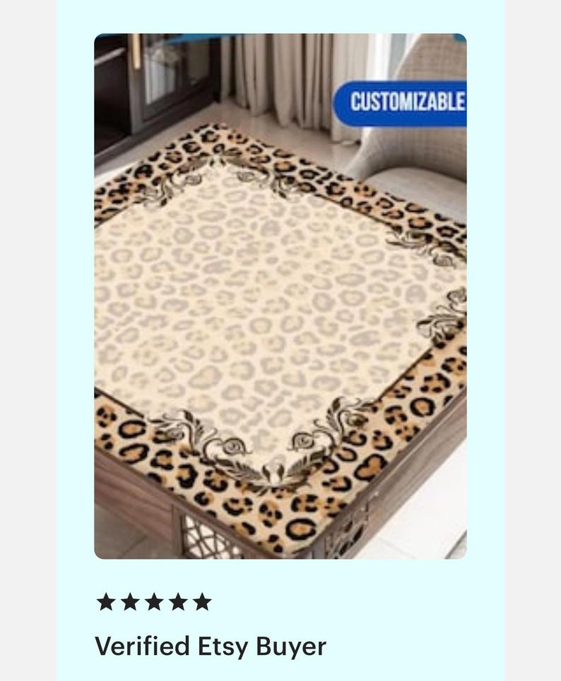 Leopard Print Mahjong Table Mat, Custom Game Night Accessory, Mahjongg Mat with Storage Bag, Custom Tile Game Gift for Players or Hosts imagem 8