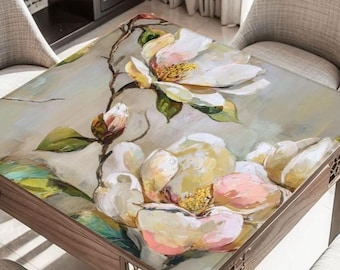 Magnolia Mahjong Table Mat, Custom Game Night Accessory,  Mahjongg Mat with Storage Bag, Custom Tile Game Gift for Players or Hosts