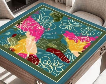 Sketchy Flowers Mahjong Table Mat, Custom Game Night Accessory,  Mahjongg Mat with Storage Bag, Custom Tile Game Gift for Players or Hosts