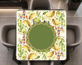 Taco TuesdayMahjong Table Mat, Custom Game Night Accessory,  Mahjongg Mat with Storage Bag, Custom Tile Game Gift for Players or Hosts