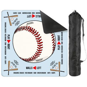 Baseball Lovers Mahjong Table Mat, Custom Game Night Accessory, Mahjongg Mat with Storage Bag, Custom Tile Game Gift for Players or Hosts image 2
