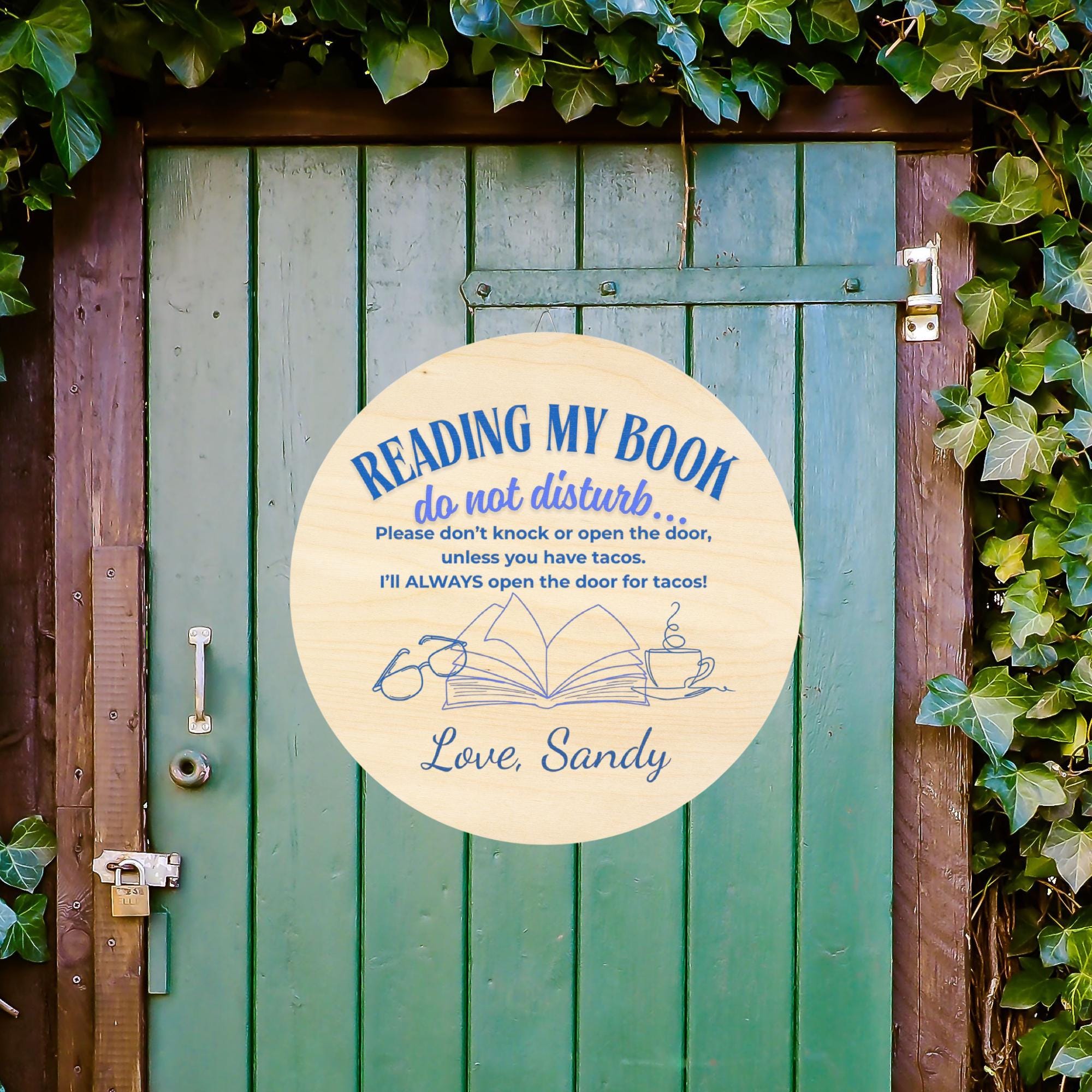 Do Not Rip Books Sign Reading My Book Do Not Disturb Funny Wood Sign, Taco Loving Booknerds ...