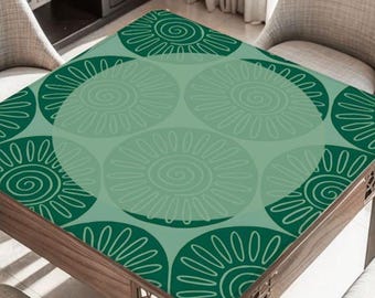 Groovy Green Mahjong Table Mat, Custom Game Night Accessory,  Mahjongg Mat with Storage Bag, Custom Tile Game Gift for Players or Hosts