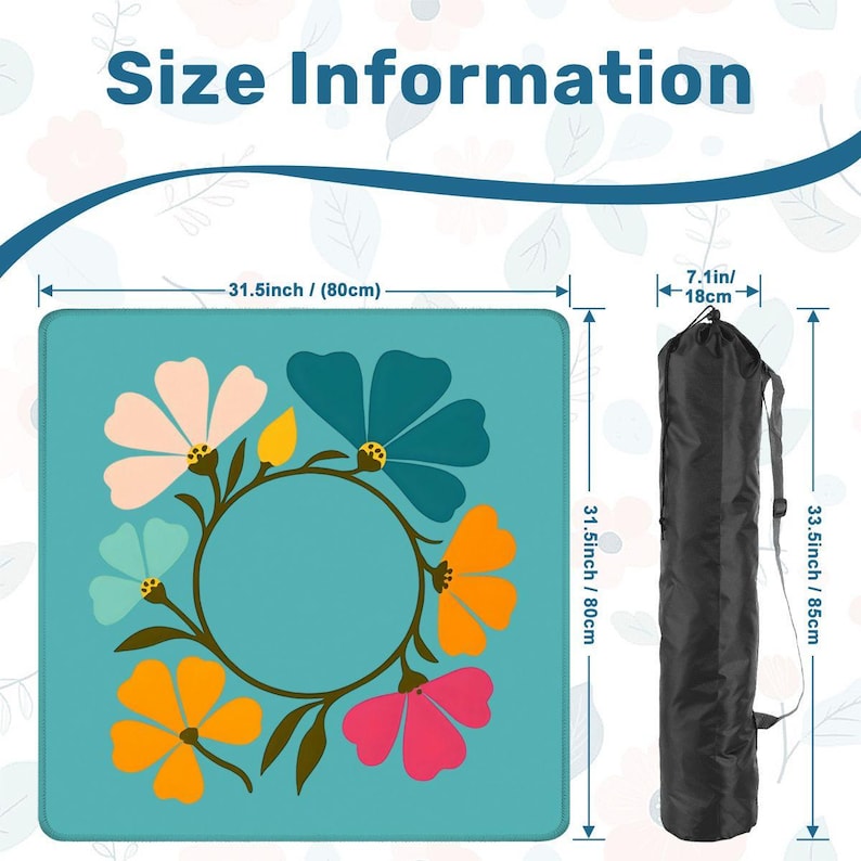 Boho Flower Crown Mahjong Mat, Custom Name Tile Game Table Pad, Mah Jongg Players or Host Gift Idea, Tournament Prizes, Bulk Orders Welcome image 4