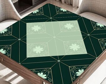 Green Diamond Mahjong Table Mat, Custom Game Night Accessory,  Mahjongg Mat with Storage Bag, Custom Tile Game Gift for Players or Hosts