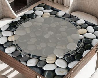 Stones Design Mahjong Mat, Custom Name Tile Game Table Pad, Mah Jongg Players or Host Gift Idea, Tournament Prizes, Bulk Orders Welcome
