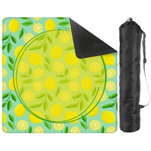 Tapis de mahjong citrons sur vert menthe image 2
